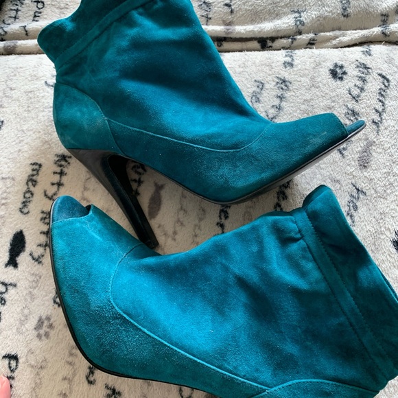 Marc Fisher teal open toe booties size 8.5 - Picture 4 of 12